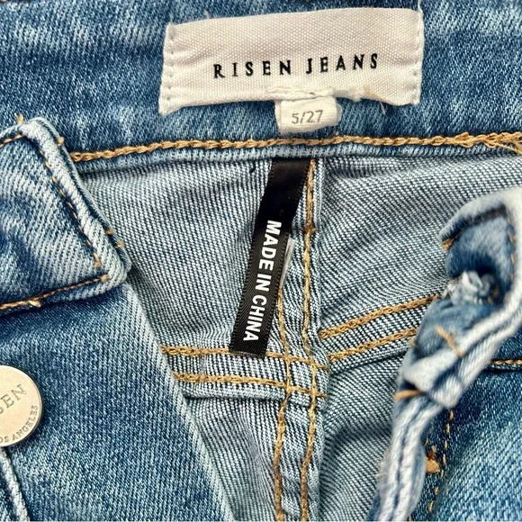 RISEN High Rise Button Fly Ankle Straight Leg. Size 5 /27” - Picture 16 of 16